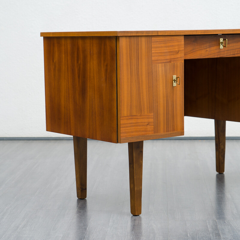 Vintage minimalistisch notenhouten bureau, 1960