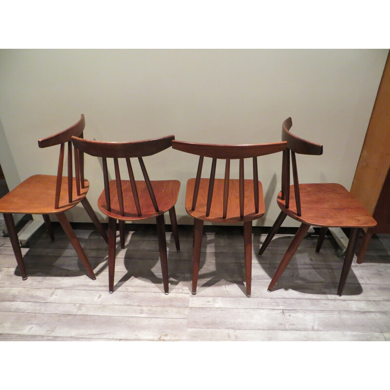 Set of 4 Danish chairs in teak by Poul Volther for Frem Rojle - 1960s