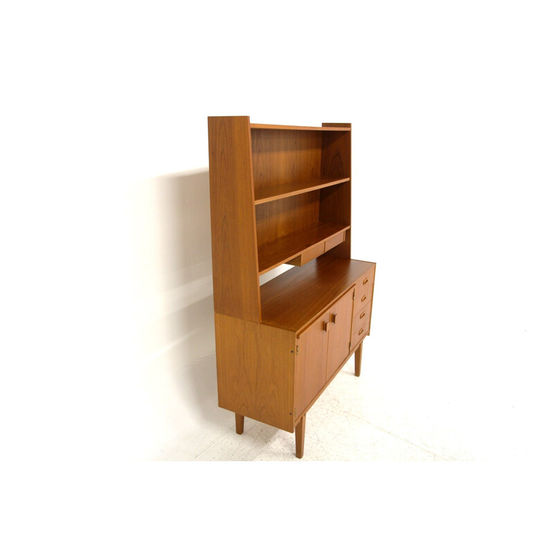 Vintage teak and beechwood secretary, Sweden 1960s