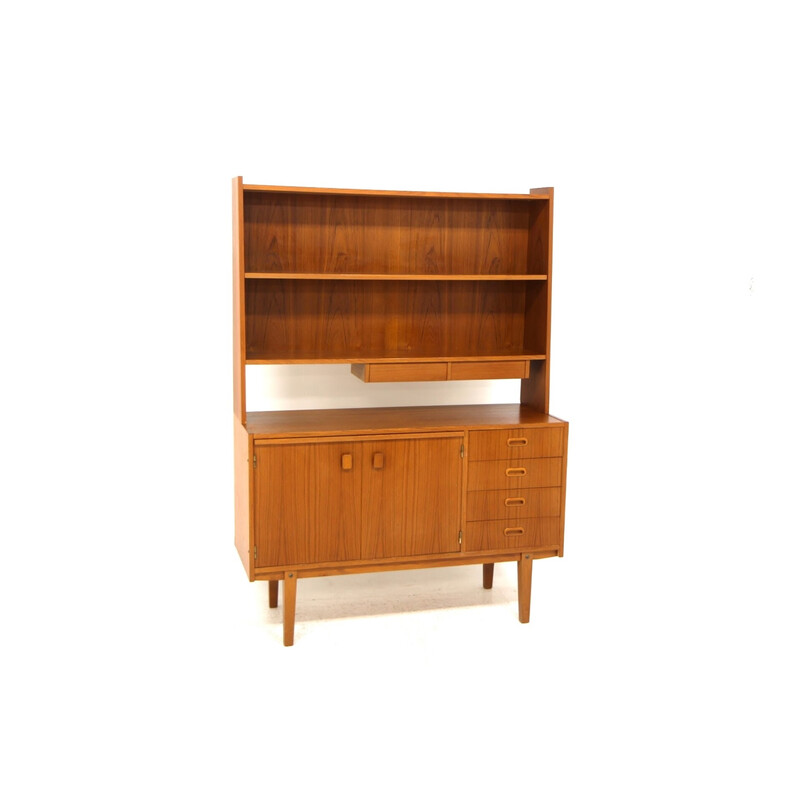 Vintage teak and beechwood secretary, Sweden 1960s