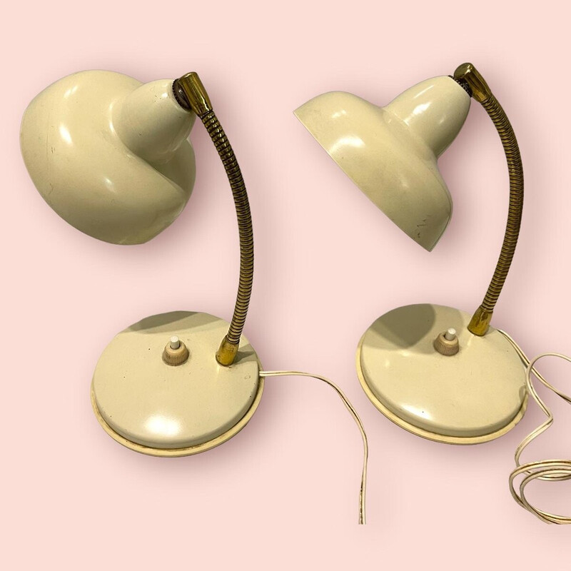 Pareja de lámparas de escritorio italianas de época, años 60