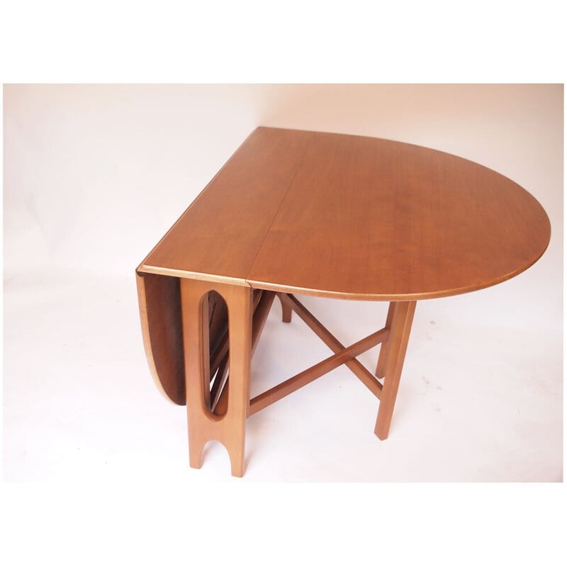 Scandinavian vintage folding table with 2 leaves, 1960