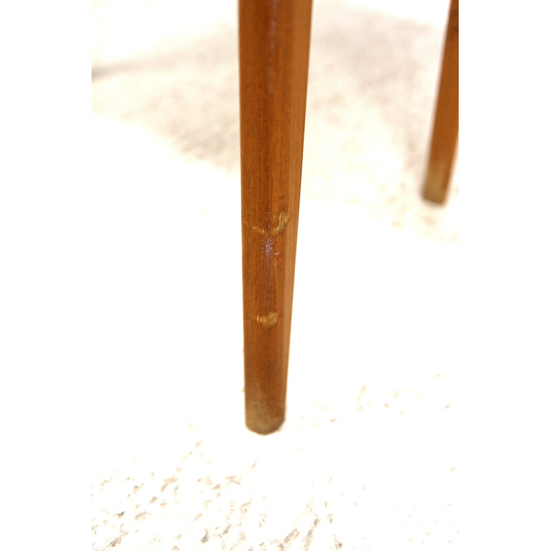 Vintage teak and beechwood nesting tables, Sweden 1950