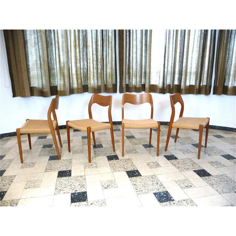 Set of 4 dining chairs by N.O. Møller for J.L. Møllers - 1950s