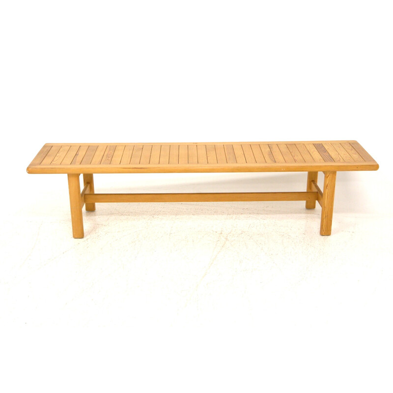 Minimalist vintage pine bench, Sweden 1970