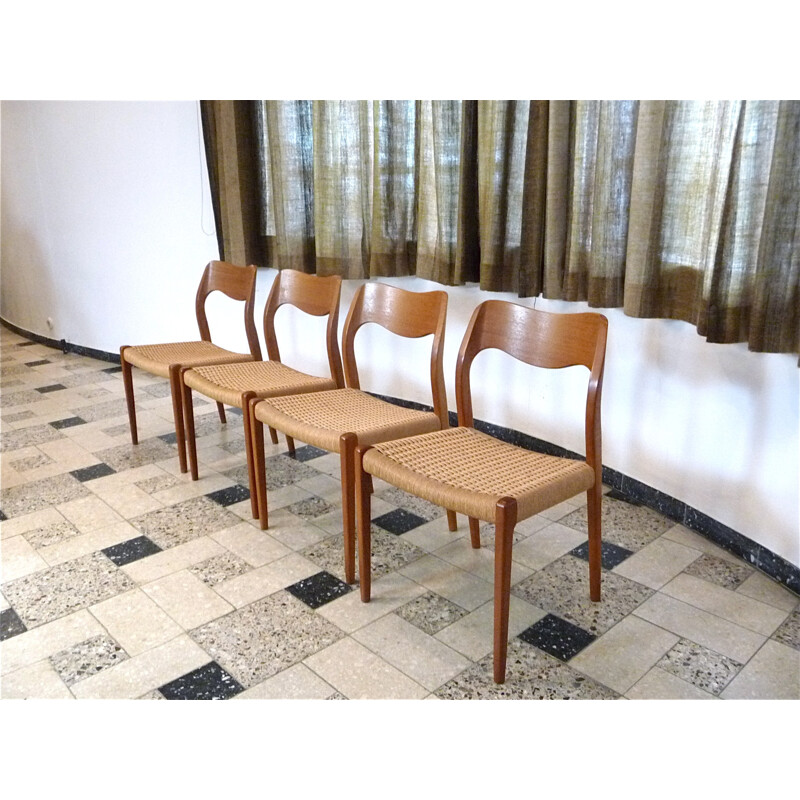 Set of 4 dining chairs by N.O. Møller for J.L. Møllers - 1950s