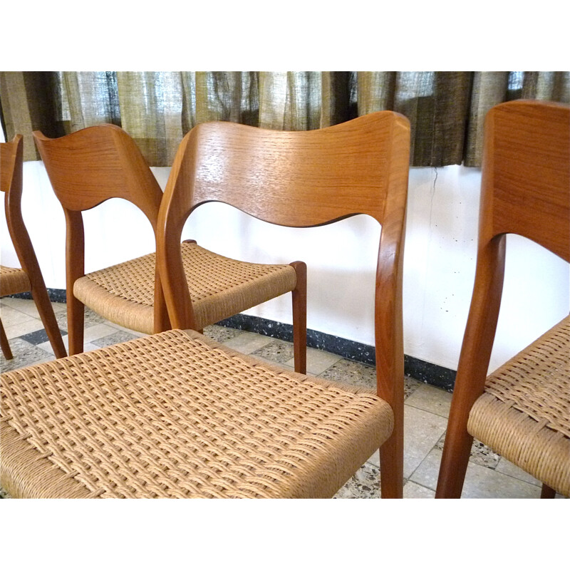 Set of 4 dining chairs by N.O. Møller for J.L. Møllers - 1950s