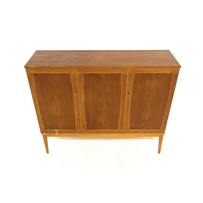 Vintage teak and beechwood cabinet, Sweden 1950