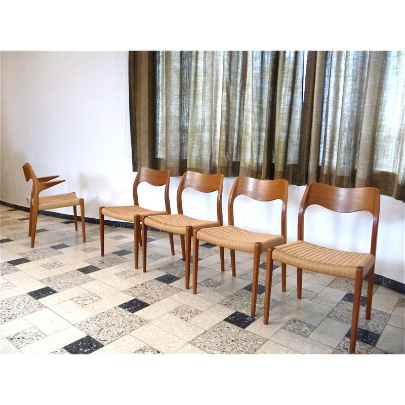 Set of 4 dining chairs by N.O. Møller for J.L. Møllers - 1950s