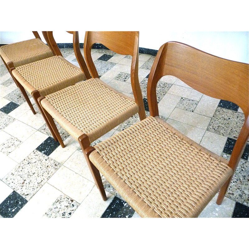 Set of 4 dining chairs by N.O. Møller for J.L. Møllers - 1950s