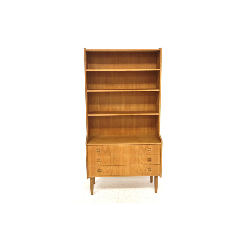 Vintage oakwood bookcase, Sweden 1960s