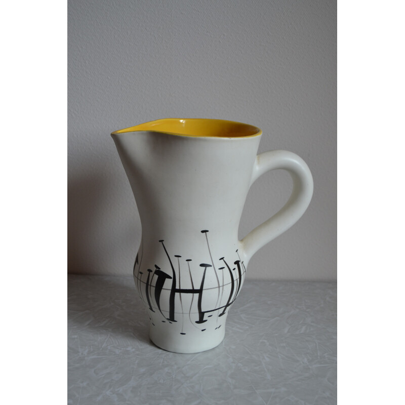 White jug in ceramic by Roger Capron - 1950s