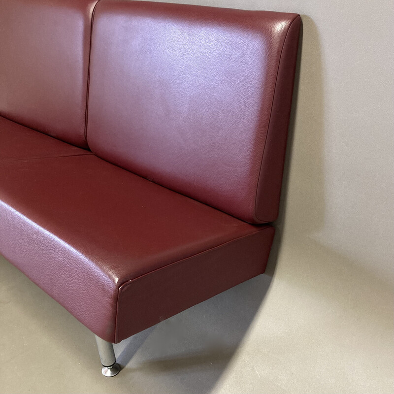 Skandinavisches Vintage-Sofa aus Leder und Metall