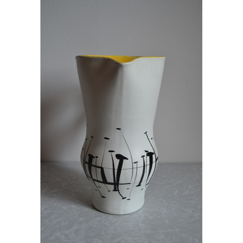 White jug in ceramic by Roger Capron - 1950s