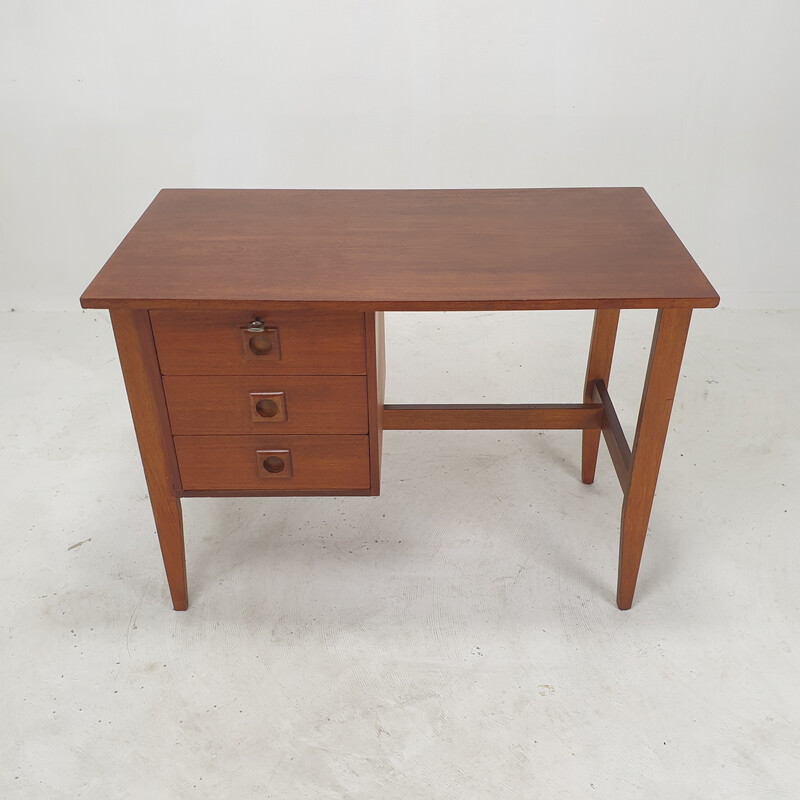 Vintage danish teak desk, Denmark 1970s