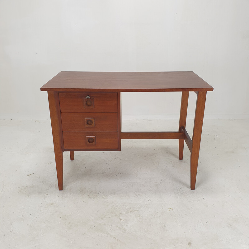 Vintage danish teak desk, Denmark 1970s