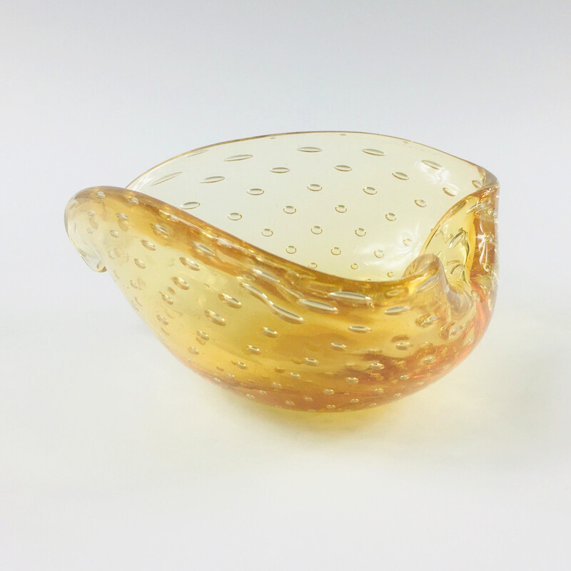 Pareja de ceniceros vintage de cristal de Murano para Barovier y Toso, Italia años 50