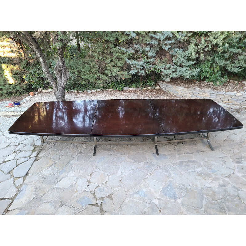 Vintage tafel in pallisander en staal van Gianni Moscatelli voor Formanova, 1970