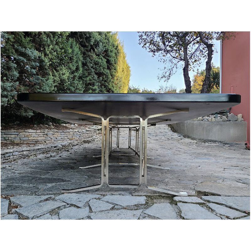 Table vintage en palissandre et acier par Gianni Moscatelli pour Formanova, 1970