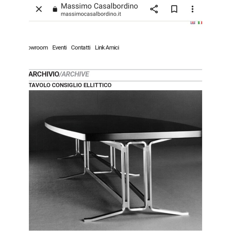 Mesa vintage em palisandro e aço de Gianni Moscatelli para Formanova, 1970