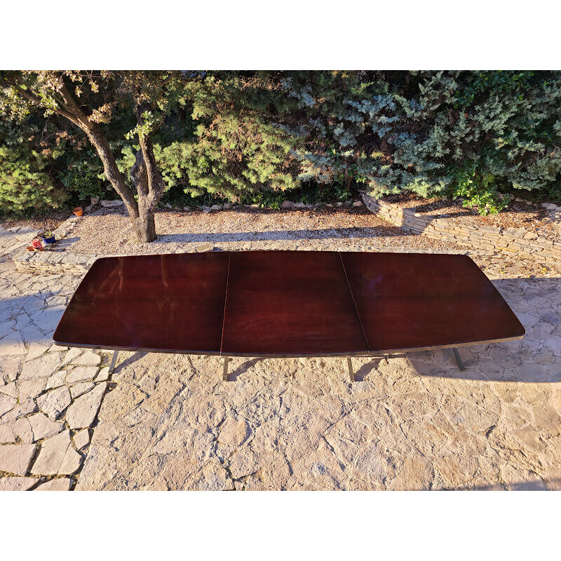 Vintage rosewood and steel table by Gianni Moscatelli for Formanova, 1970s