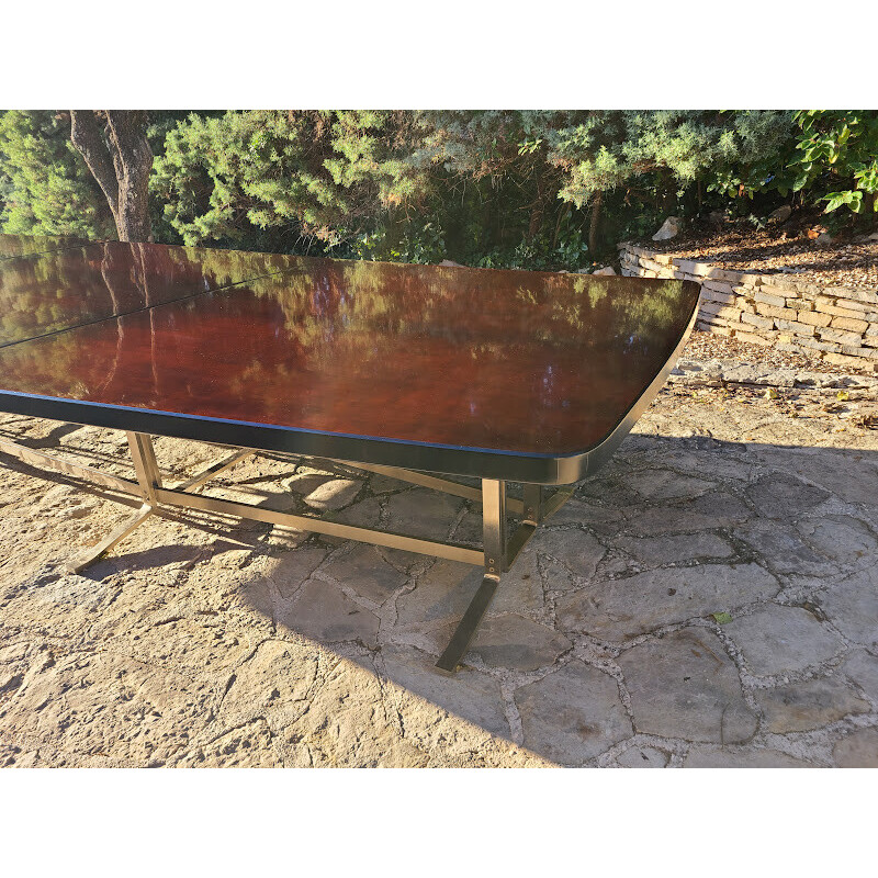 Vintage rosewood and steel table by Gianni Moscatelli for Formanova, 1970s