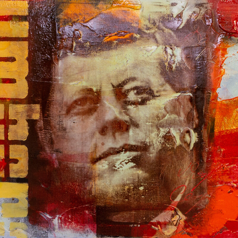 Vintage "J.F. Kennedy" artwork by Claus Costa, 2009