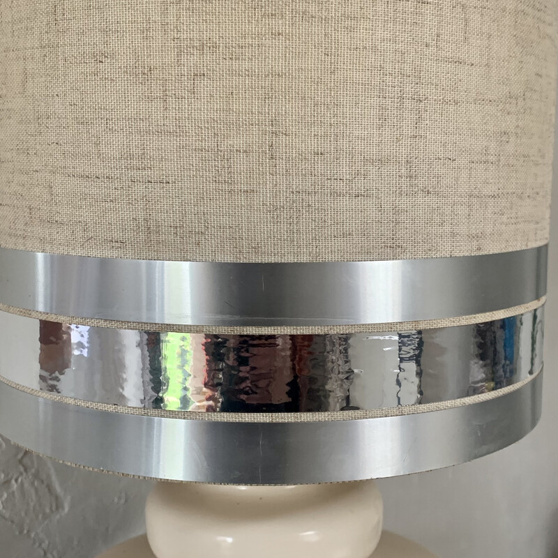 Vintage table lamp in ceramic and wool