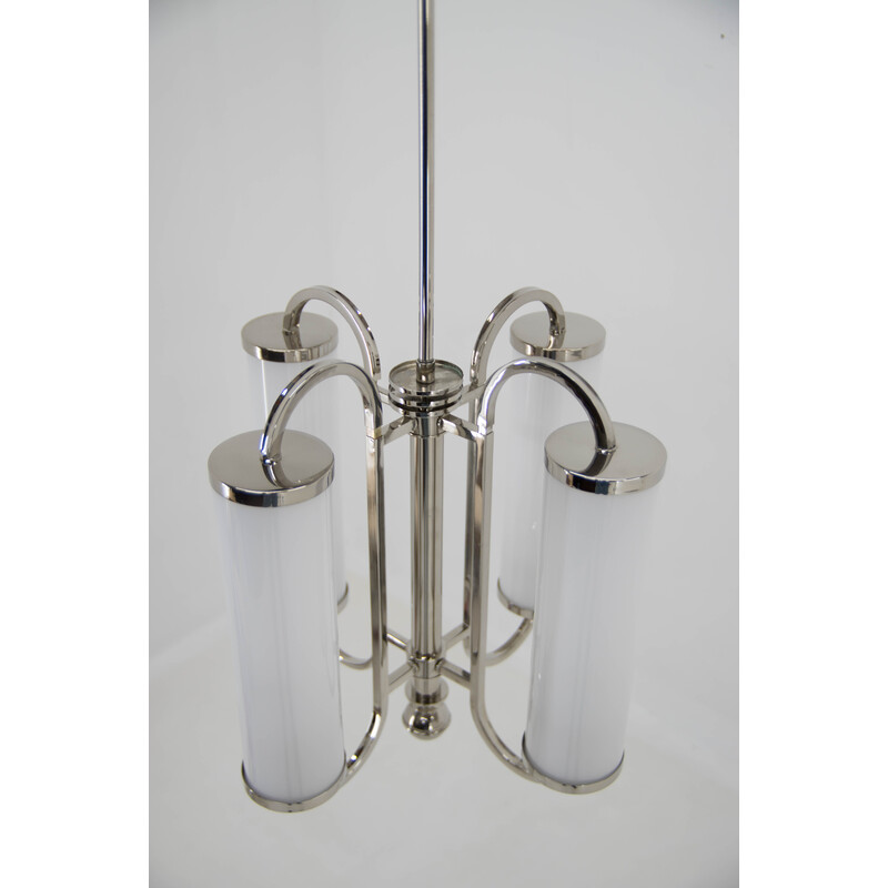 Candelabro tubular Art Deco vintage, 1930s