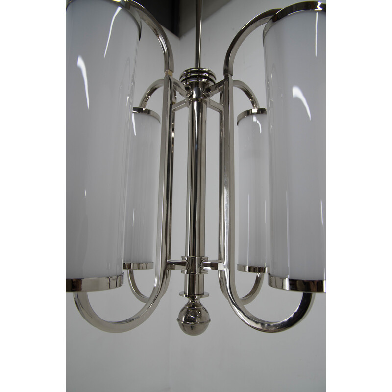 Art Deco vintage tubular chandelier, 1930s