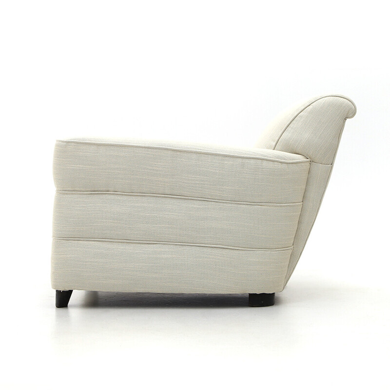 Art decò Vintage-Sessel aus Stoff und Holz, 1930er Jahre