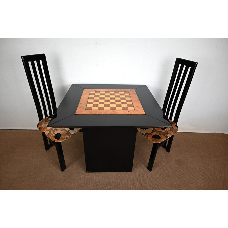 Tabuleiro de xadrez Vintage e par de cadeiras por Paul Michel, 1970