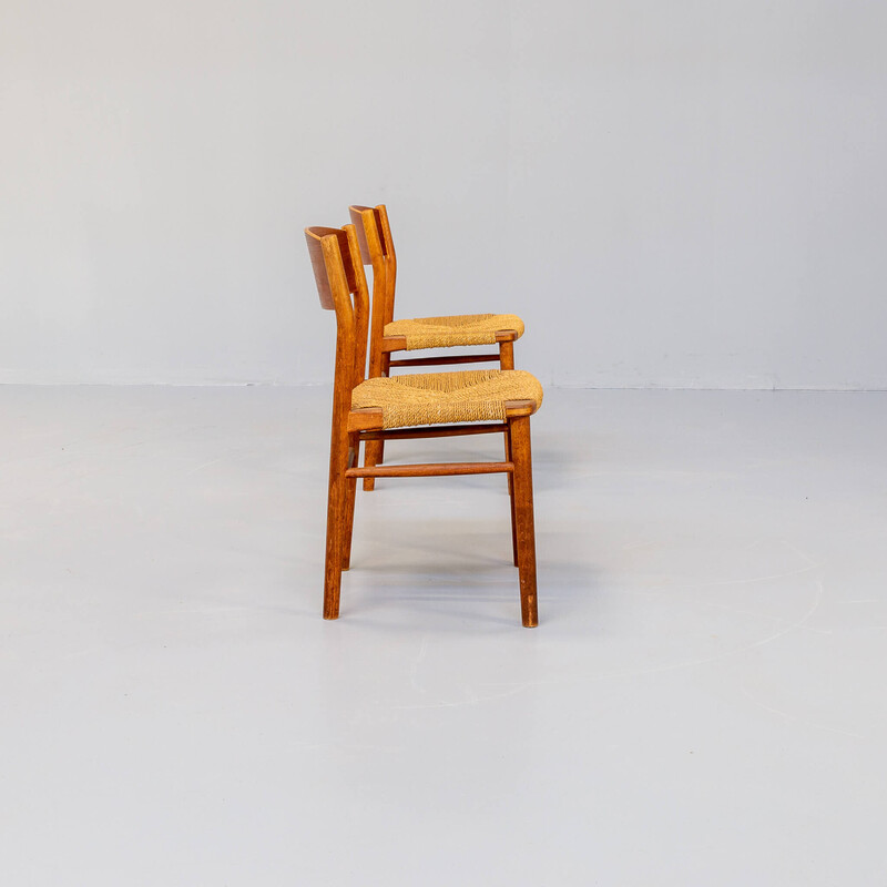 Pair of vintage teak chairs by Børge Mogensen for Søborg Møbler