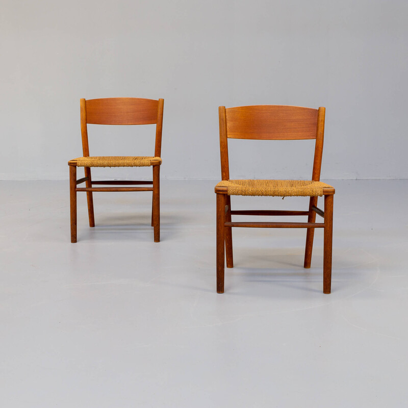 Pair of vintage teak chairs by Børge Mogensen for Søborg Møbler