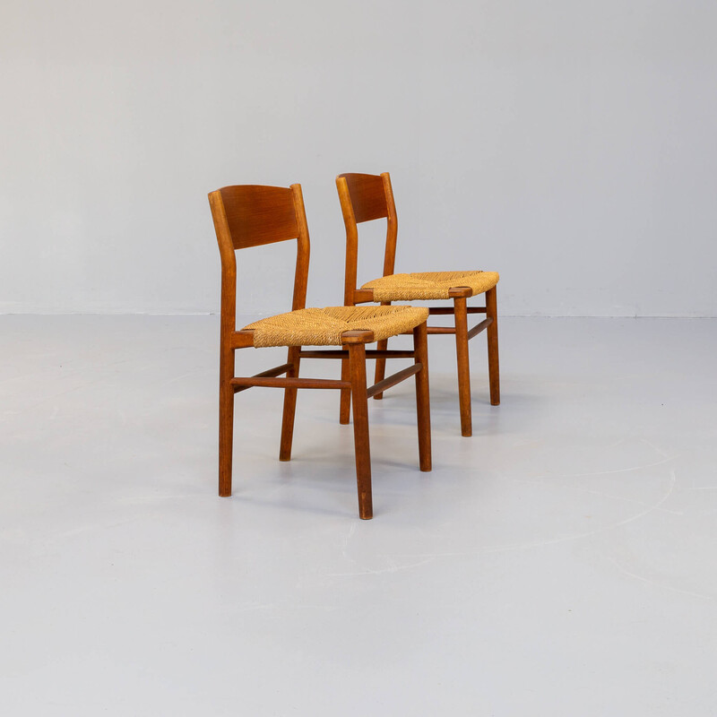 Pair of vintage teak chairs by Børge Mogensen for Søborg Møbler
