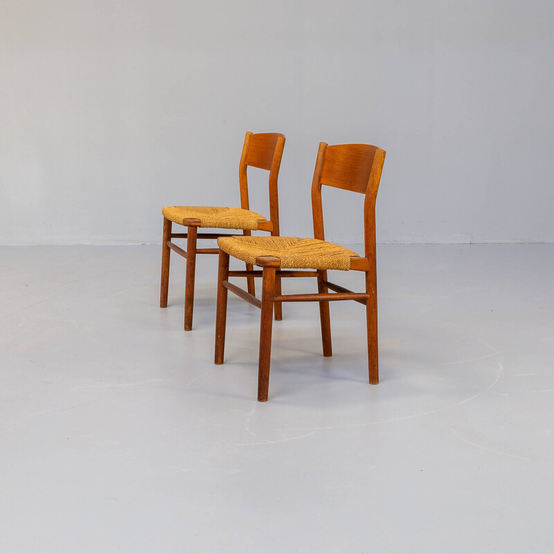 Pair of vintage teak chairs by Børge Mogensen for Søborg Møbler