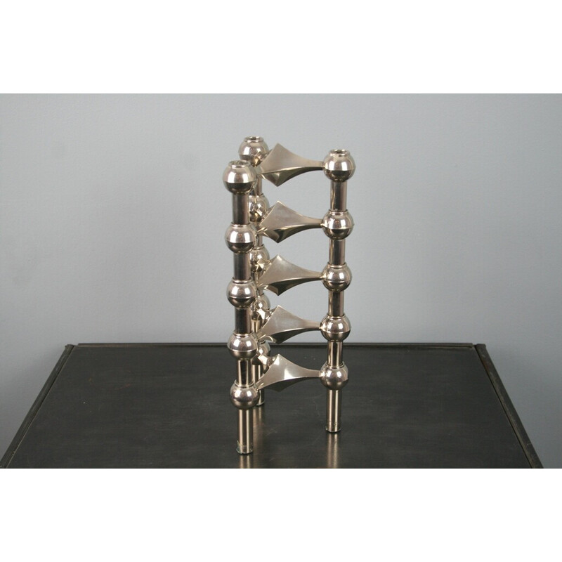 Set of 5 vintage modular candlesticks by Nagel, 1970