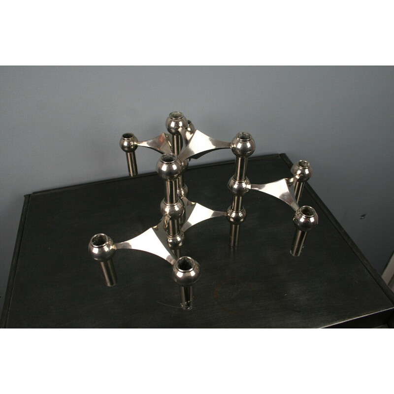 Set of 5 vintage modular candlesticks by Nagel, 1970