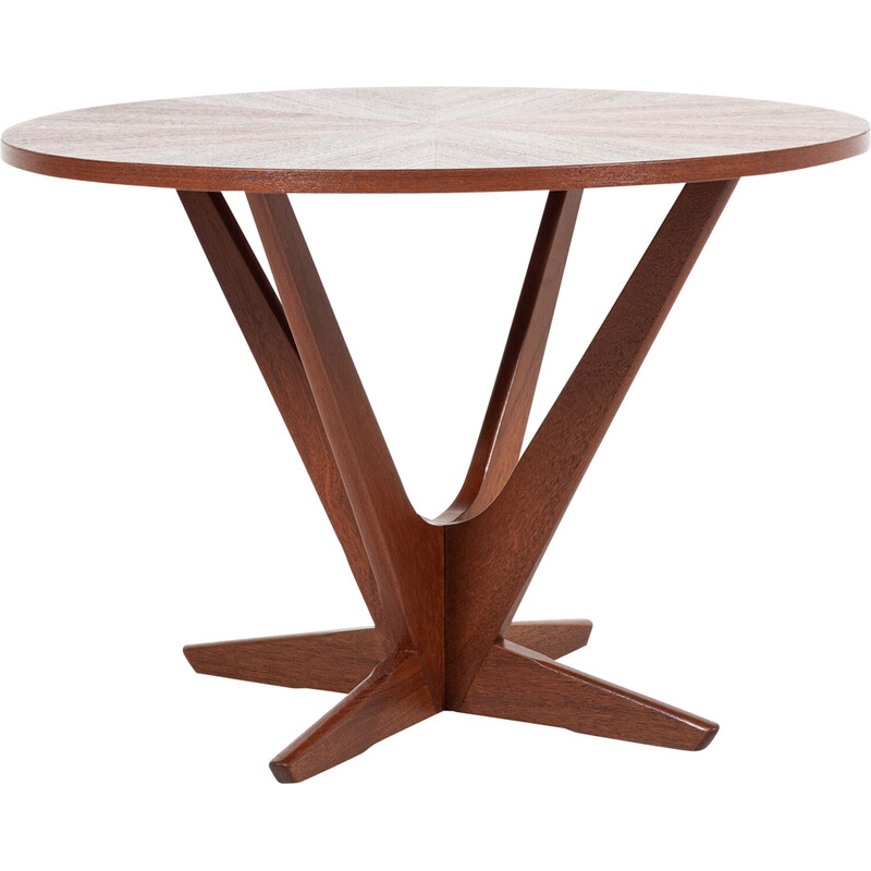 Tavolino danese rotondo di metà secolo in teak di Georg Jensen per Kubus, 1960