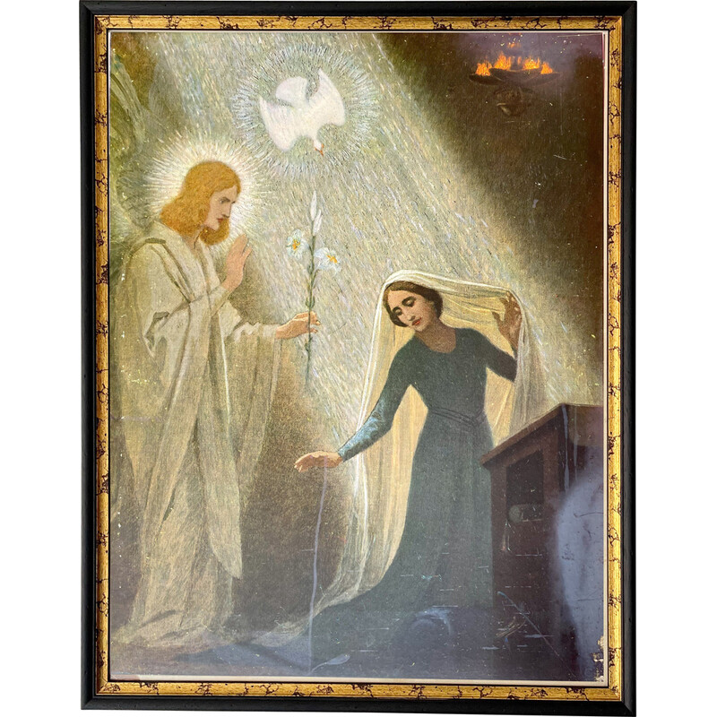 Vintage christian German print "The Annunciation", 1930s