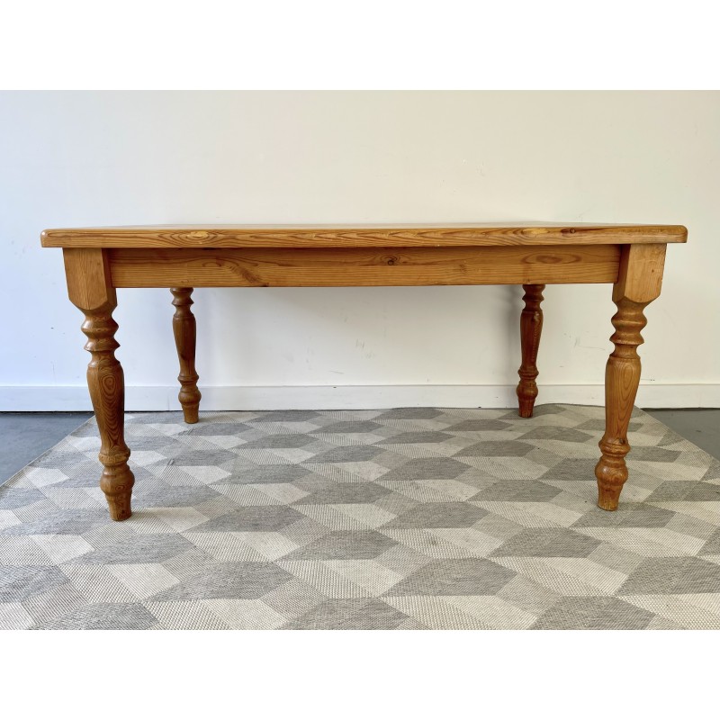 Vintage solid pine dining table
