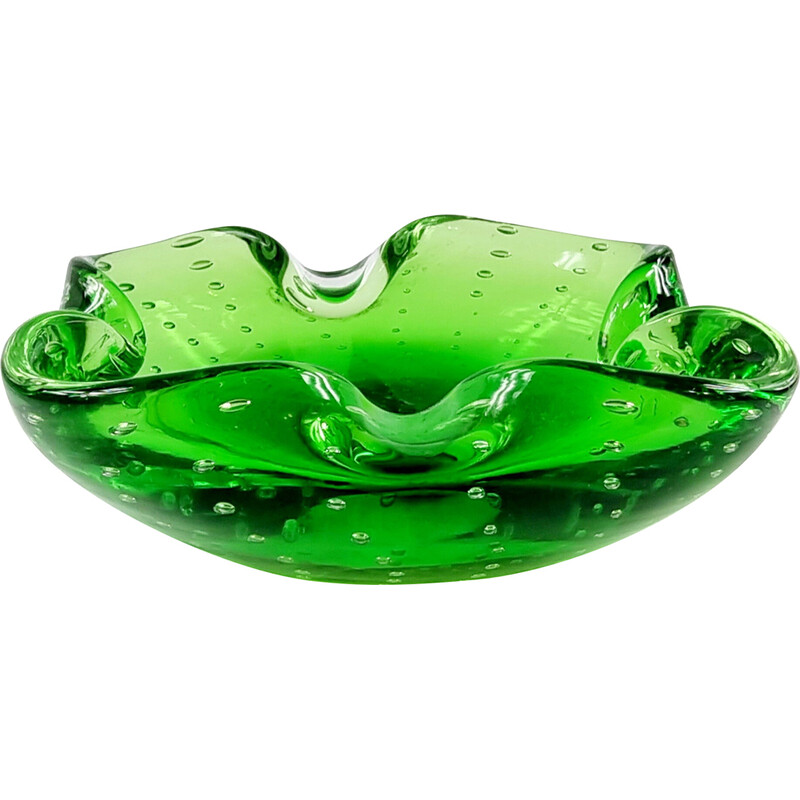 Vintage Bullicante ashtray in Murano glass by Barovier and Toso, Italy 1960s