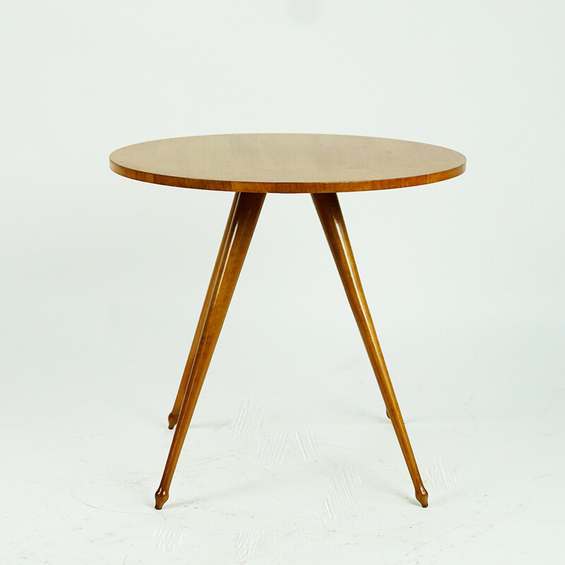 Vintage circular Italian cherrywood coffee table