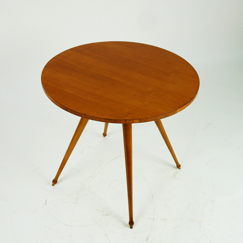 Vintage circular Italian cherrywood coffee table