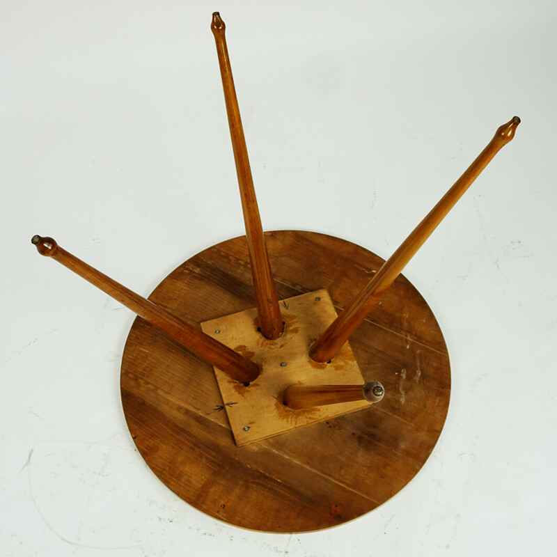 Vintage circular Italian cherrywood coffee table