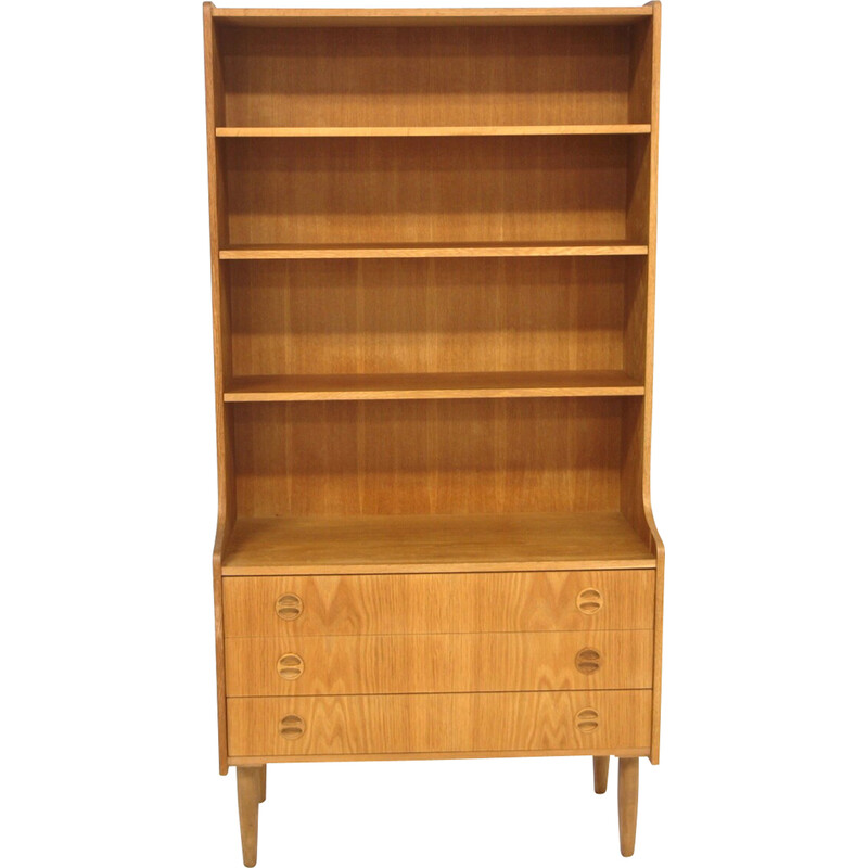 Vintage oakwood bookcase, Sweden 1960s