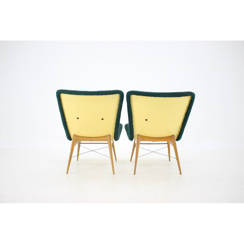 Pair of vintage Shell armchairs by Miroslav Navratil, Czechoslovakia 1960s