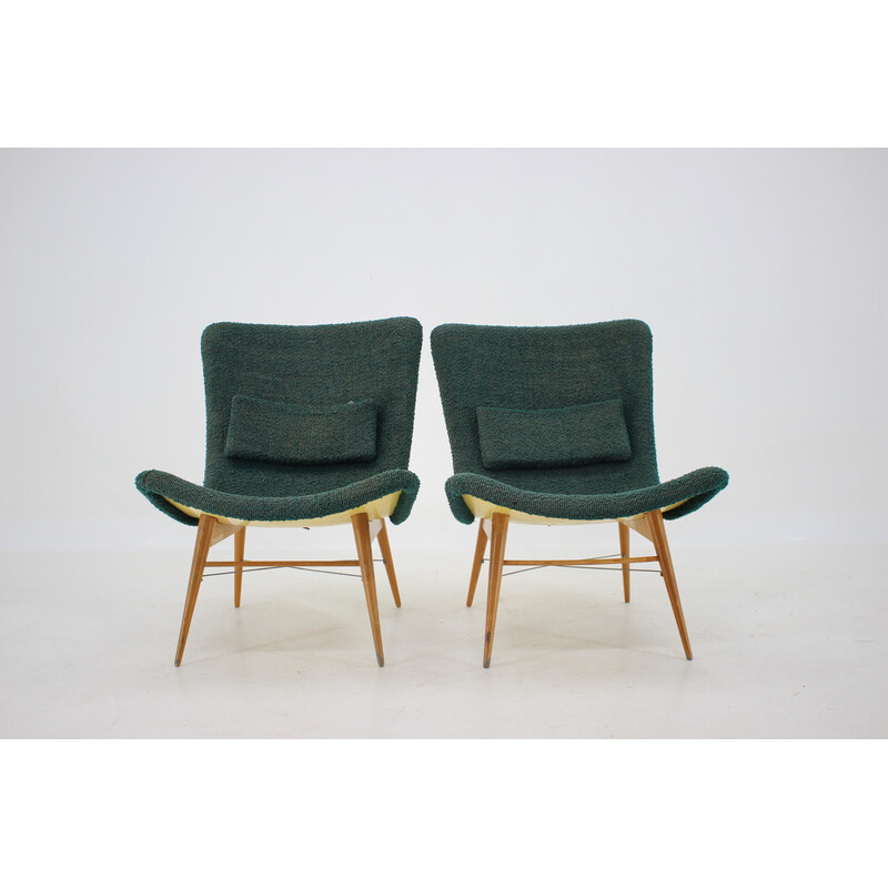 Pair of vintage Shell armchairs by Miroslav Navratil, Czechoslovakia 1960s