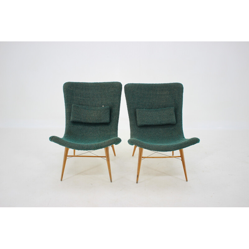 Pair of vintage Shell armchairs by Miroslav Navratil, Czechoslovakia 1960s