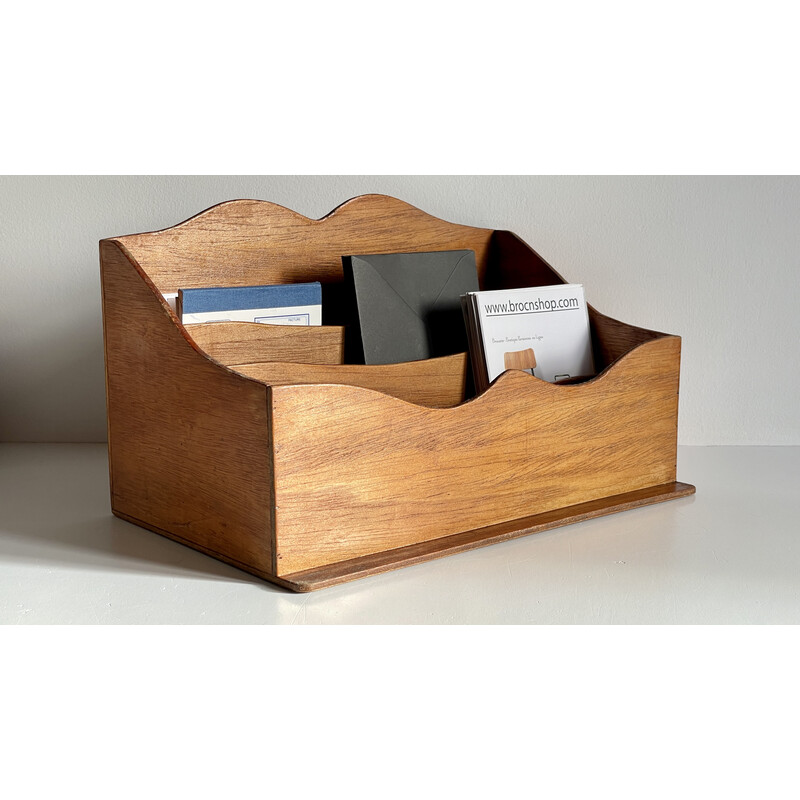 Vintage volledig houten bureausorteerder